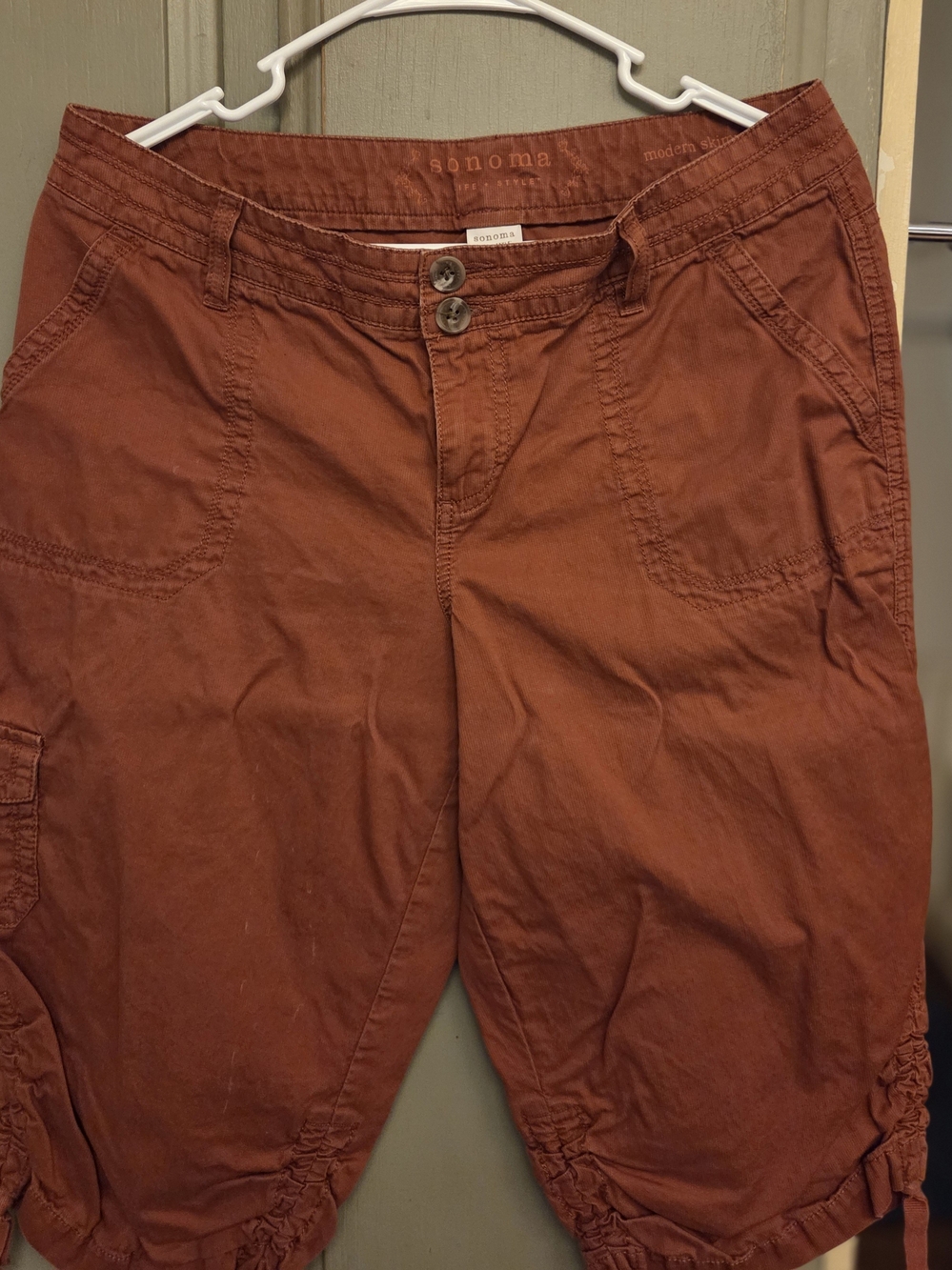 Sonoma Womens Rust Cargo Capris